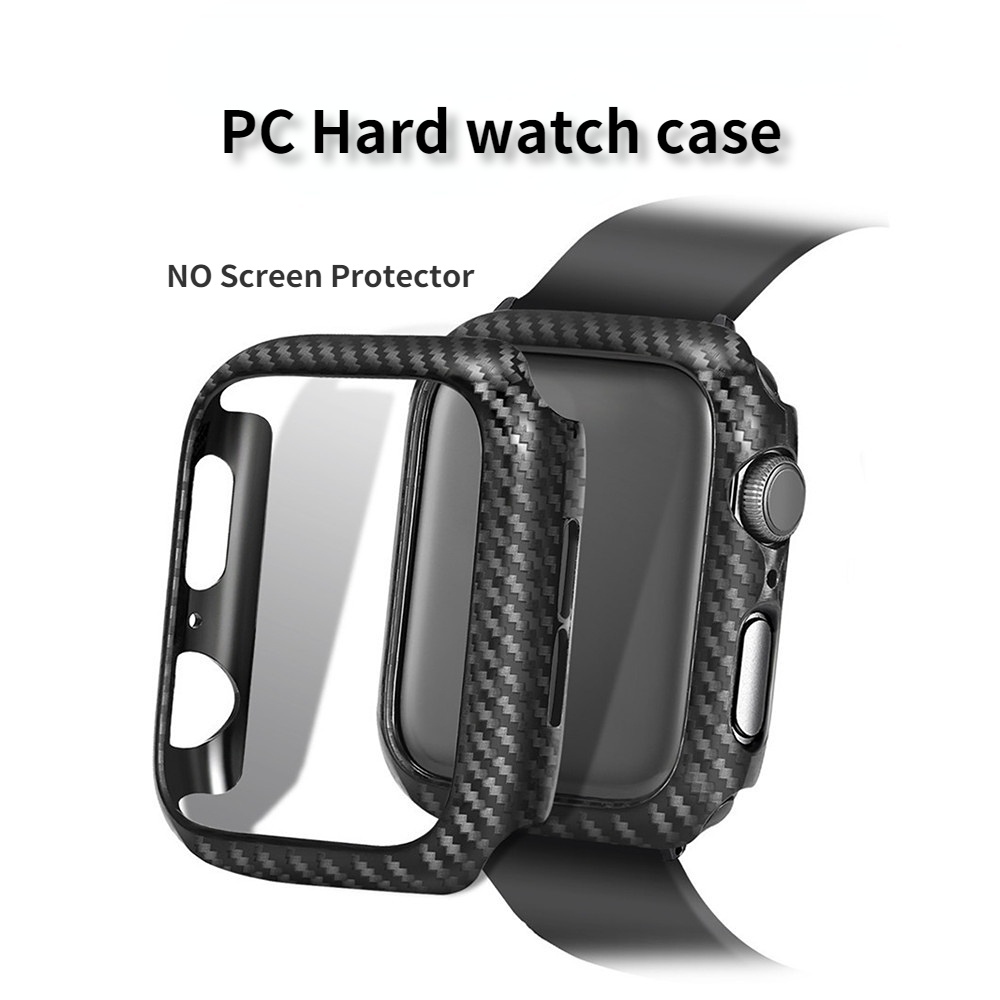 Vỏ đồng hồ cho Apple Watch 7 PC Ốp lưng bảo vệ họa tiết sợi Carbon (Không bảo vệ màn hình) Vỏ cứng P