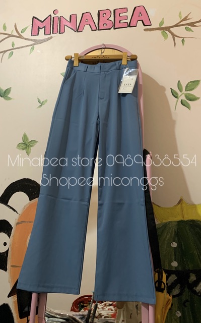 Quần Culottes ống rộng dáng suông 4 màu cạp cao 100cm - simple pant