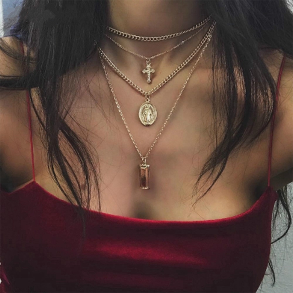 Vòng Cổ Nhiều Lớp Thời Trang Cá Tính Cho Nữ