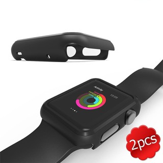 2 Vỏ cứng PC màu đen chất lượng cao bảo vệ đồng hồ Apple Watch 1/2/3 38mm /42mm