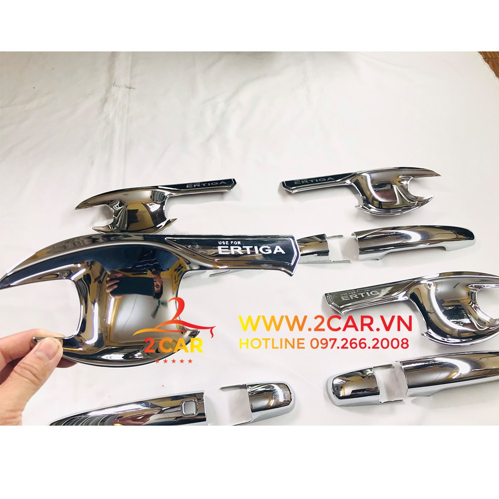 Ốp tay nắm, hõm cửa xe suzuki Ertiga 2019- 2021 mạ crom cao cấp