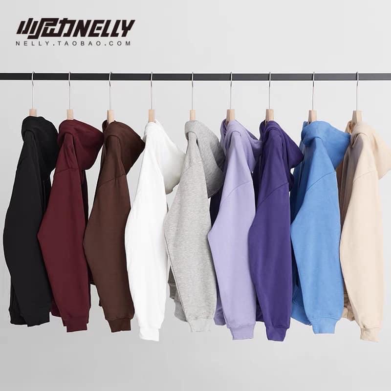 Áo Hoodie Unisex chính hãng Nelly Heybig trơn nỉ, chất cực dày dặn  Tổng 20 màu