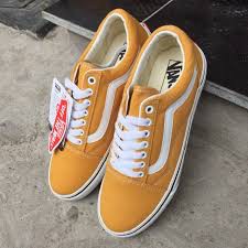 Giầy vans vàng vạch trắng da lộn ( full box + free ship ) * XX " ` , :