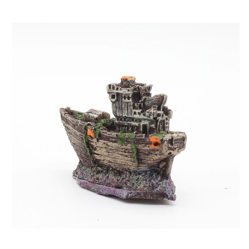 Tàu Hải Tặc mini Bằng Nhựa resin Trang Trí Bể Cá