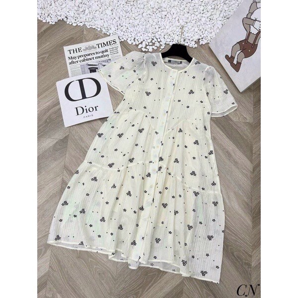 Váy bầu hoa khuy siêu xinh,dáng xuông,phong cách hàn quốc ,freesize 43-68kg VB65