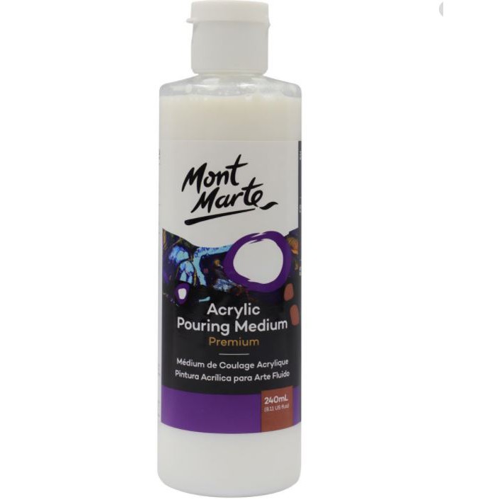 Dung môi pha lỏng, loãng màu acrylic, Mont marte 240ml (Pouring medium)