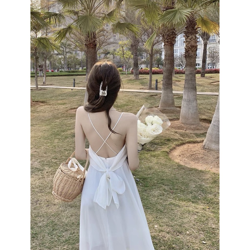 [OD] Váy maxi trắng hở lưng siêu xinh đi biển du lịch mùa hè 2021 | BigBuy360 - bigbuy360.vn