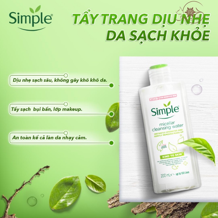 Nước Tẩy Trang Dịu Nhẹ Simple Kind To Skin Micellar Water 200ml | BigBuy360 - bigbuy360.vn