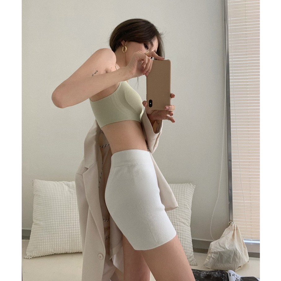 【Cocory vn】Quần Short Dệt Kim Lưng Cao Thiết Kế Đơn Giản Dễ Phối Đồ Cho Nữ | BigBuy360 - bigbuy360.vn