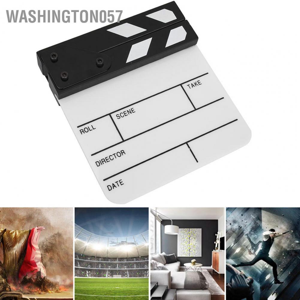 Washington057 Washington057 Mini Acrylic Director Scene Clapperboard TV Movie Action Board Film Cut Prop with Pen