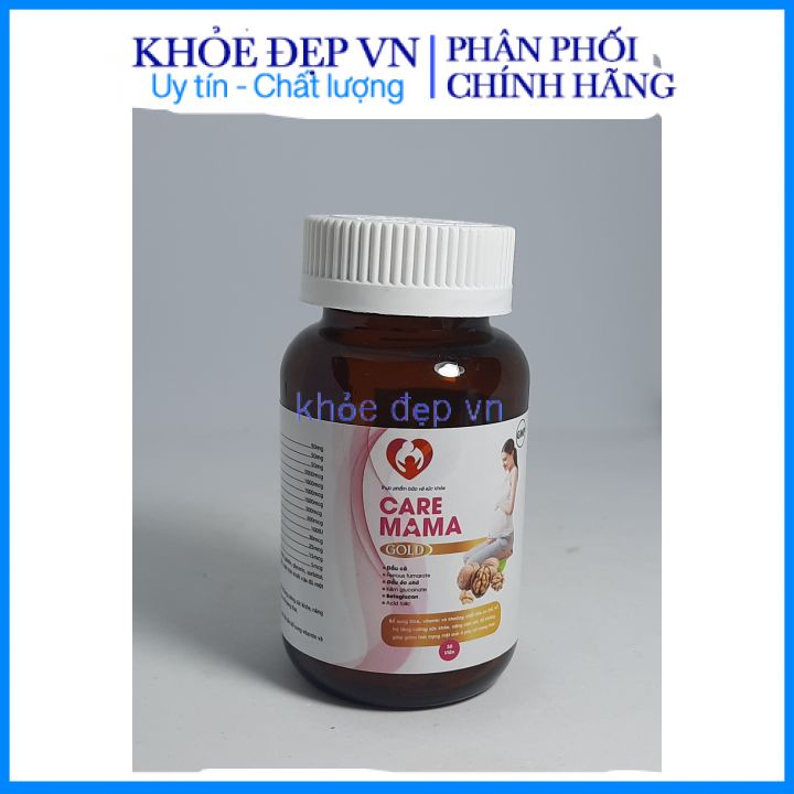 Vitamin Tổng Hợp Cho Bà Bầu Care Mama Gold Bổ Sung DHA , Axitfolic - Hộp 30 Viên