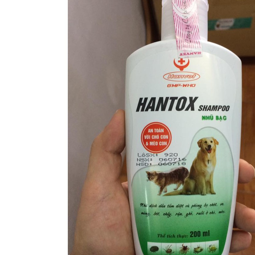 Sữa tắm diệt bọ chét ve rận trên chó mèo Hantox 200ml