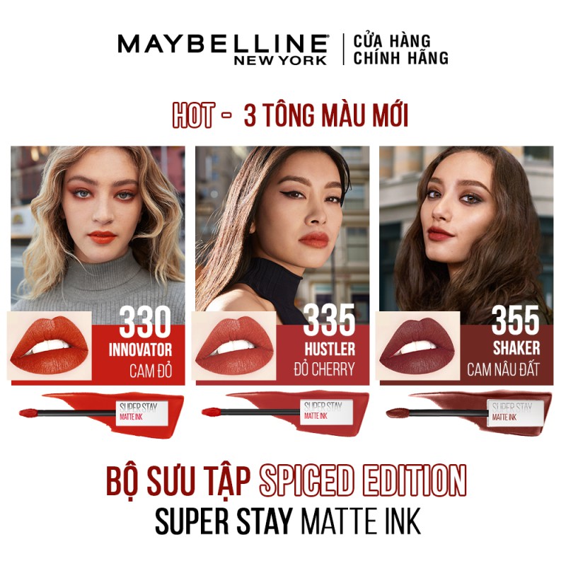 Son Kem Lì 16h Lâu Trôi Maybelline New York Super Stay Matte Ink City Edition Lipstick 5ml - Màu 20 Pioneer | WebRaoVat - webraovat.net.vn