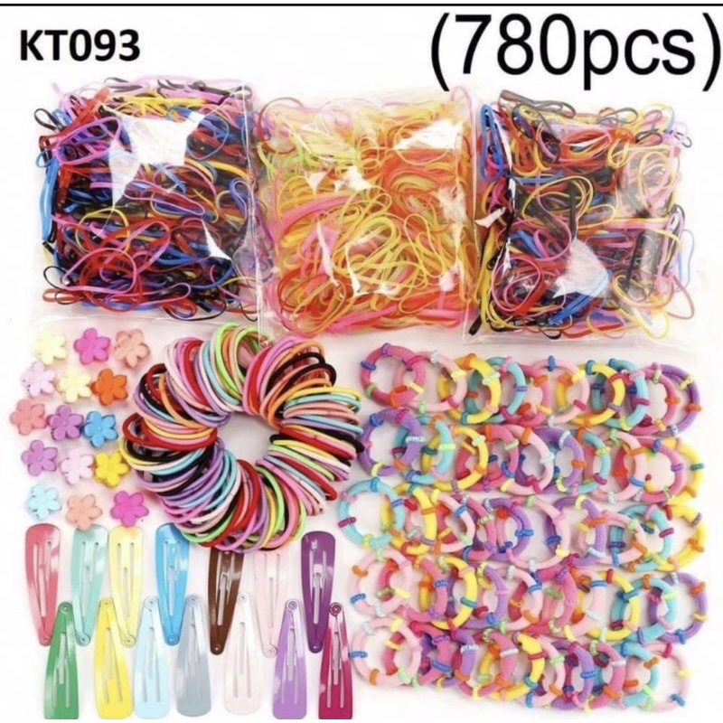 Kẹp tóc, cột tóc, dây buộc tóc sét 780 chi tiết kẹp tóc cho bé
