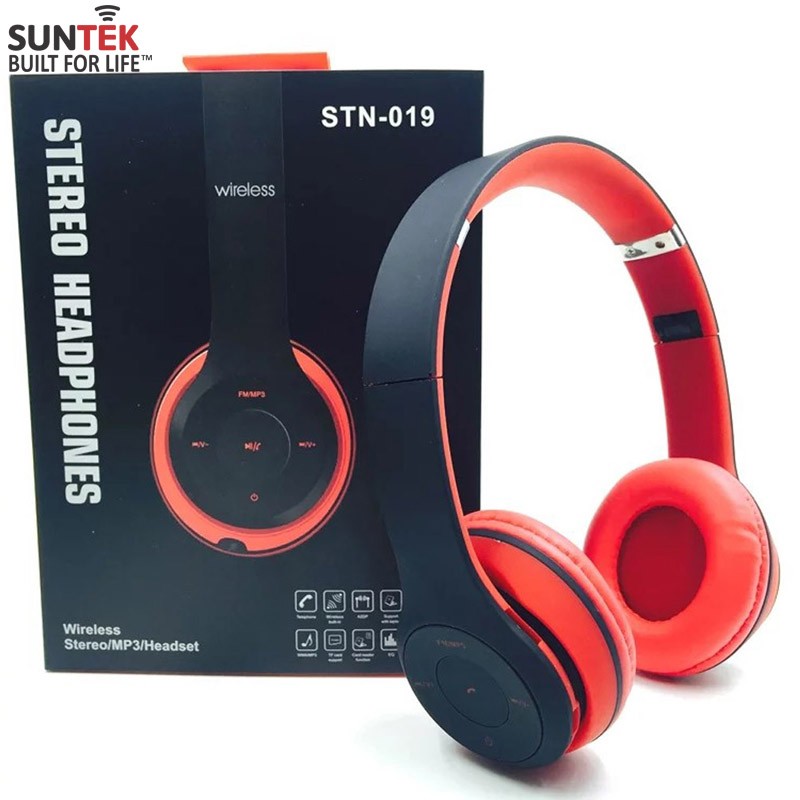 [Mã 2404EL10K giảm 10K đơn 20K] TAI NGHE Bluetooth STN-019(Đỏ Đen)