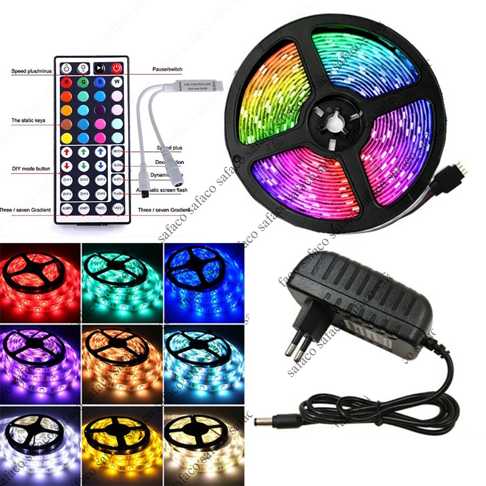 [Có Sẵn] Đèn Led 5m 5050RGB Mix DIY Trên 50 Màu Trang Trí Phòng Ngủ, livestream Nháy Theo Nhạc Sử Dụng App | BigBuy360 - bigbuy360.vn