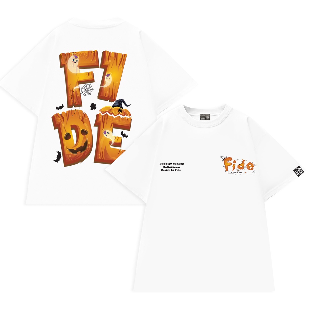 Áo thun tay lỡ FIDE BIGLOGO  phông unisex nam nữ Signature Cotton oversize form rộng ulzzang HALOWEEN BIG LOGO