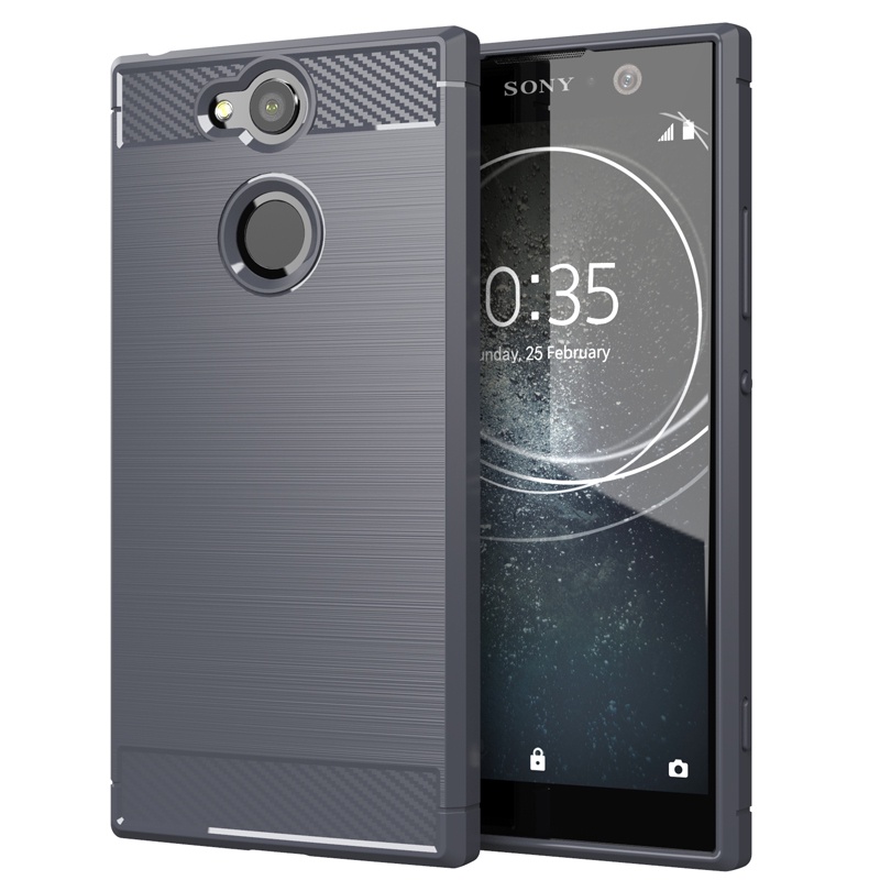Ốp điện thoại họa tiết sợi carbon mềm cho Sony Xperia XZ3 XZ1 XZ2 Compact / Premium XA1 XA2 Plus / Ultra