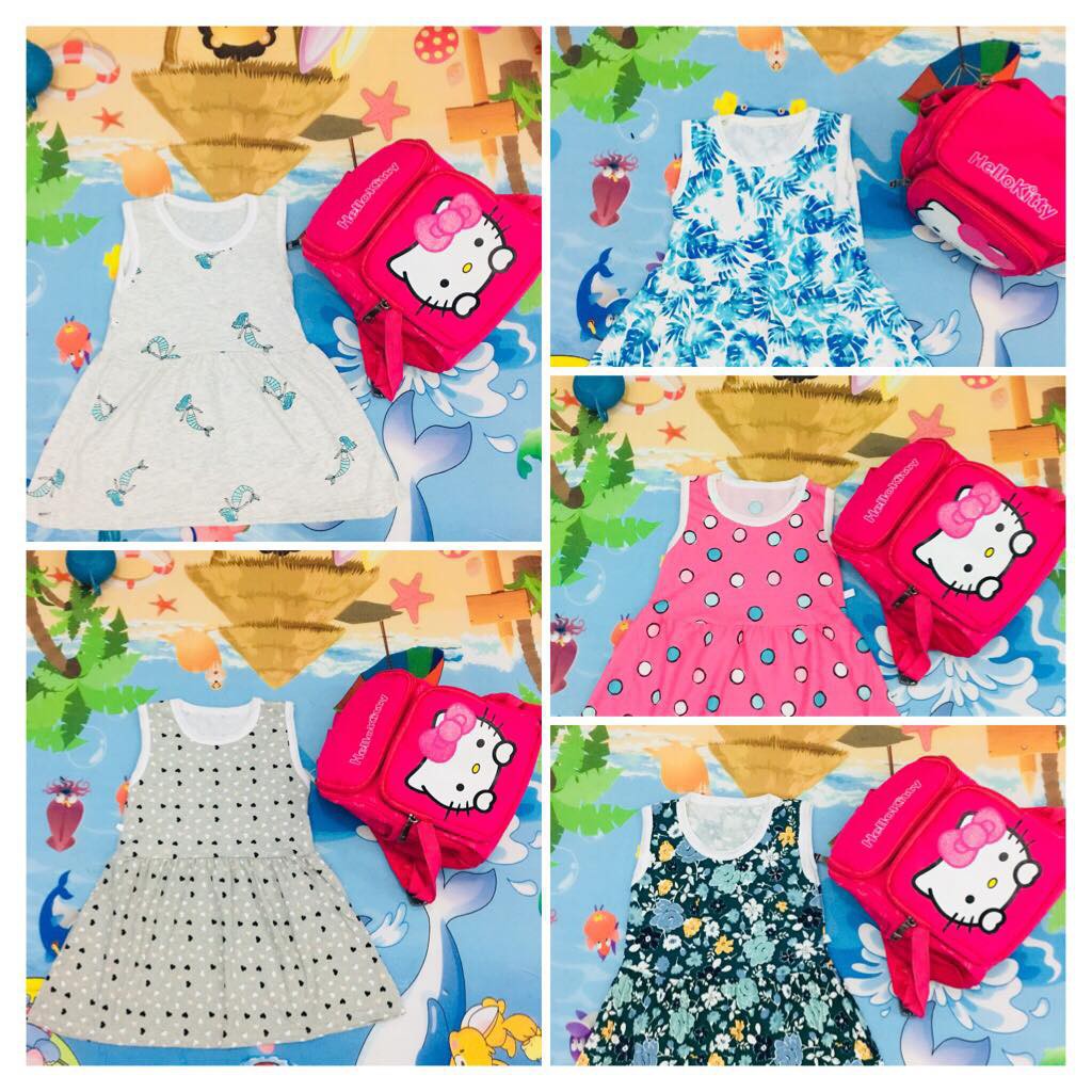 Váy bé gái ba lỗ thoáng mát (8-25kg) giao mầu ngẫu nhiên