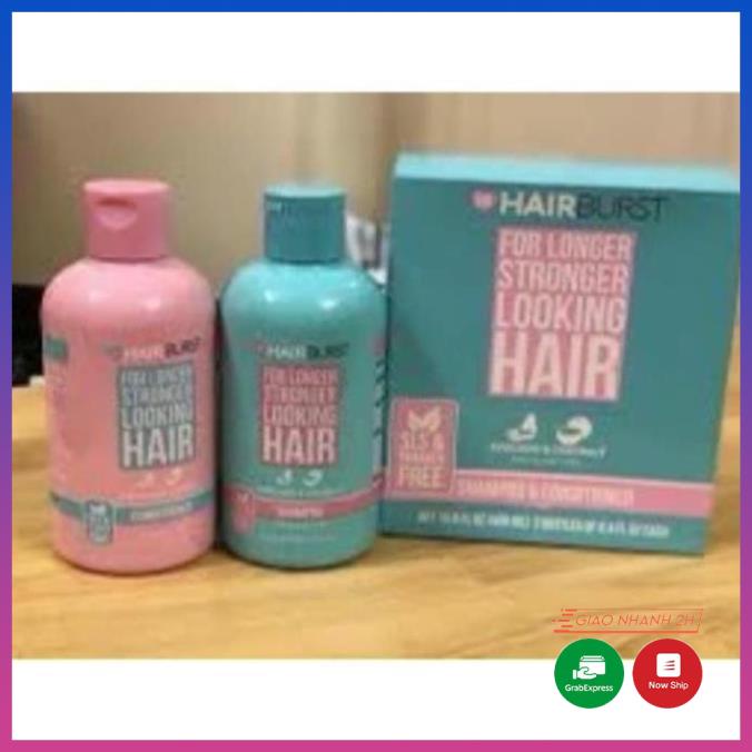 Cặp 2 chai dầu gội xả HAIR BURST xanh-hồng