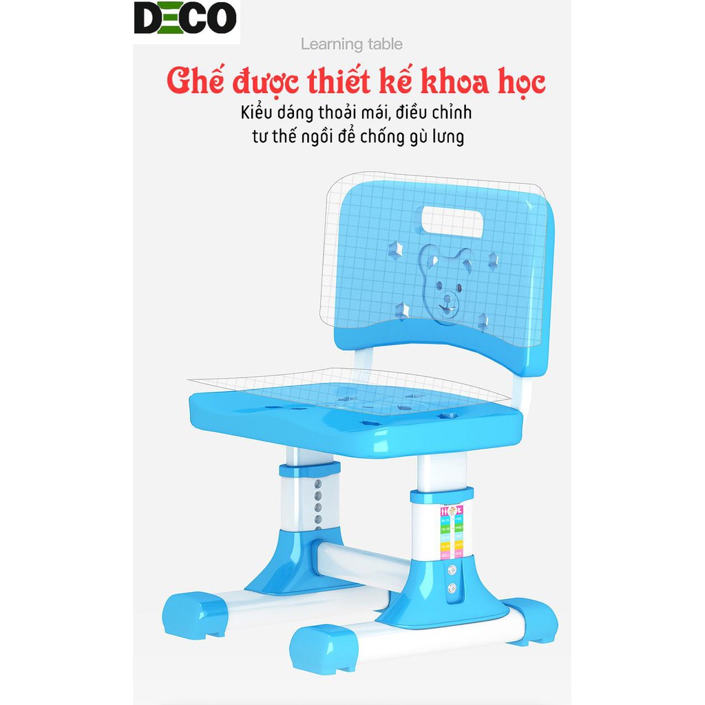 Bộ bàn ghế học sinh chống gù, chống cận, bàn học thông minh cho bé tăng chỉnh chiều cao | BigBuy360 - bigbuy360.vn