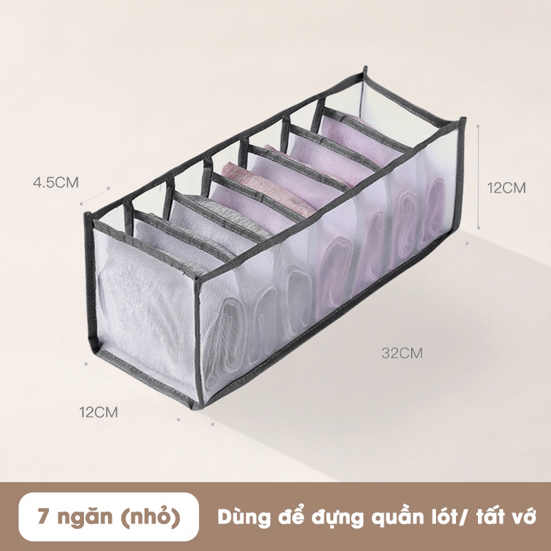 Combo 3 Hộp Đựng Tất Và Đồ Lót Nhiều Ngăn Dạng Vải Lưới Tiện Lợi ,Khay Xếp Chia Ô Đựng Đồ Để Tủ Quần Áo 88308 Chợ Tốt