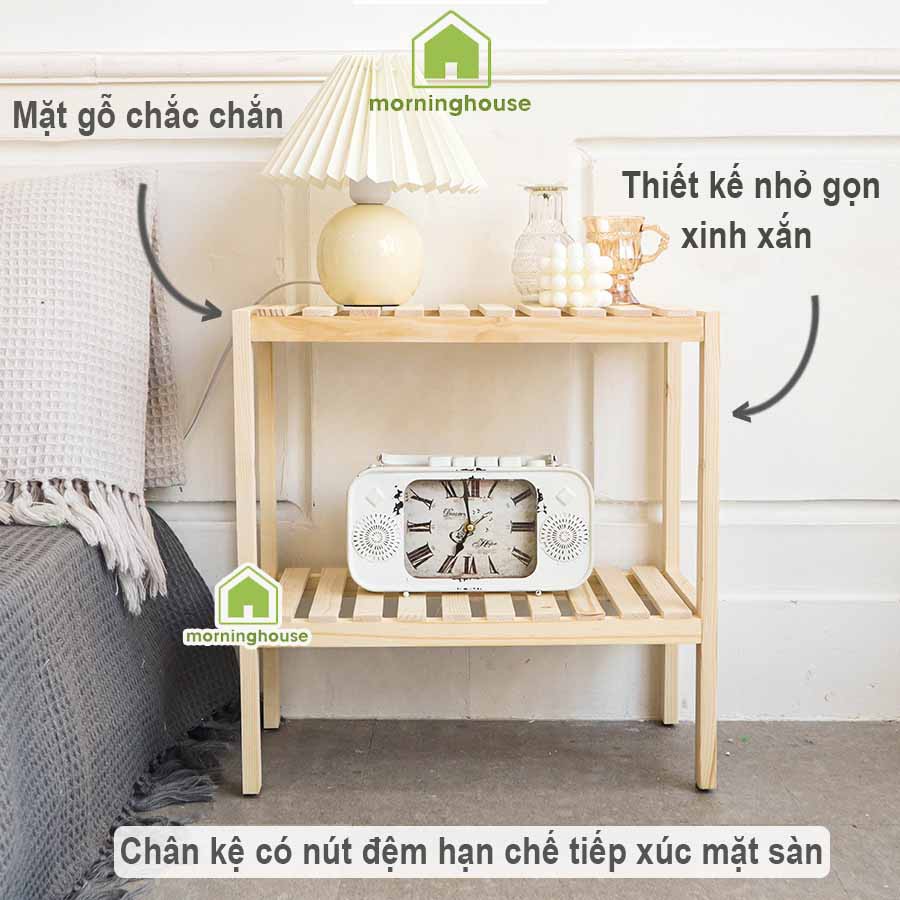 [Mã LIFEBKM1 giảm 10% tối đa 1 triệu đơn từ 500k] Kệ gỗ decor trang trí 2 tầng 50cm