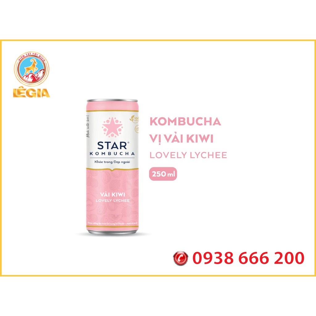 Nước Trái cây STAR KOMBUCHA Vị Vải Kiwi 250ML