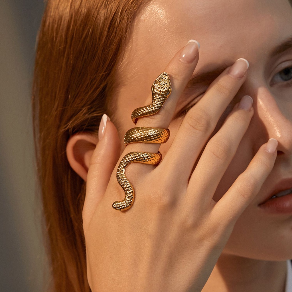 Nhẫn Hở Hình Rắn Hổ Mang Nhiều Màu Tùy Chỉnh Phong Cách Punk Mihan1