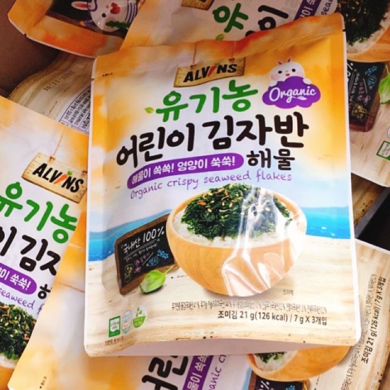 Rong biển rắc cơm cho bé Alvins