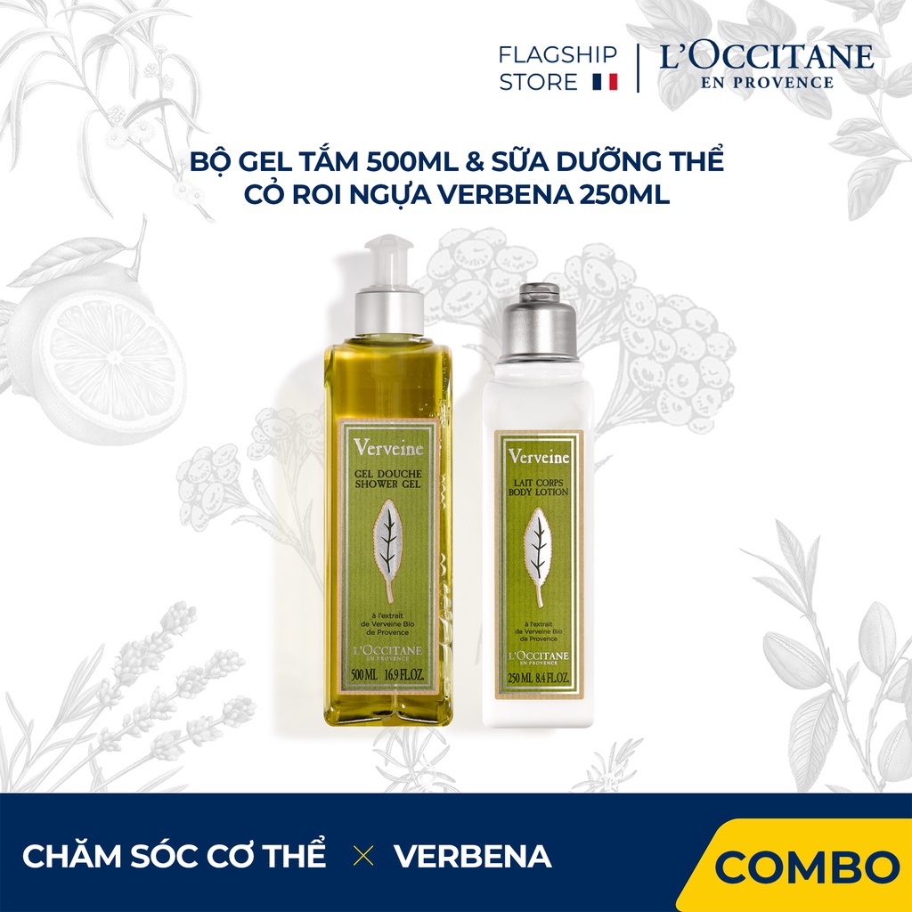 Gel Tắm Cỏ Roi Ngựa 500ml &amp; Sữa Dưỡng Thể Cỏ Roi Ngựa 250ml L'Occitane