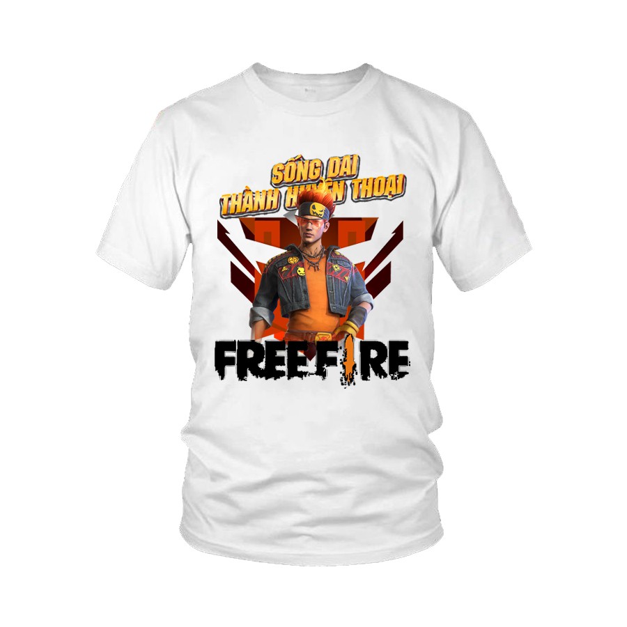Áo thun game Free Fire full nhân vật dành cho cả nam và nữ - Trắng