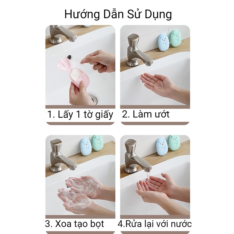 Xà Phòng Giấy Sát Khuẩn Du Lịch Xà Bông Rửa Tay Dạng Miếng Bỏ Túi Tiện Lợi | BigBuy360 - bigbuy360.vn