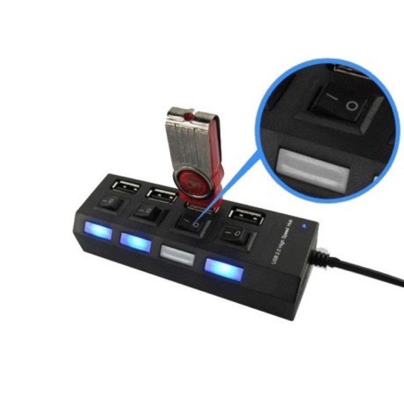 Ổ Cắm USB 4 JACK Cắm có đèn sáng