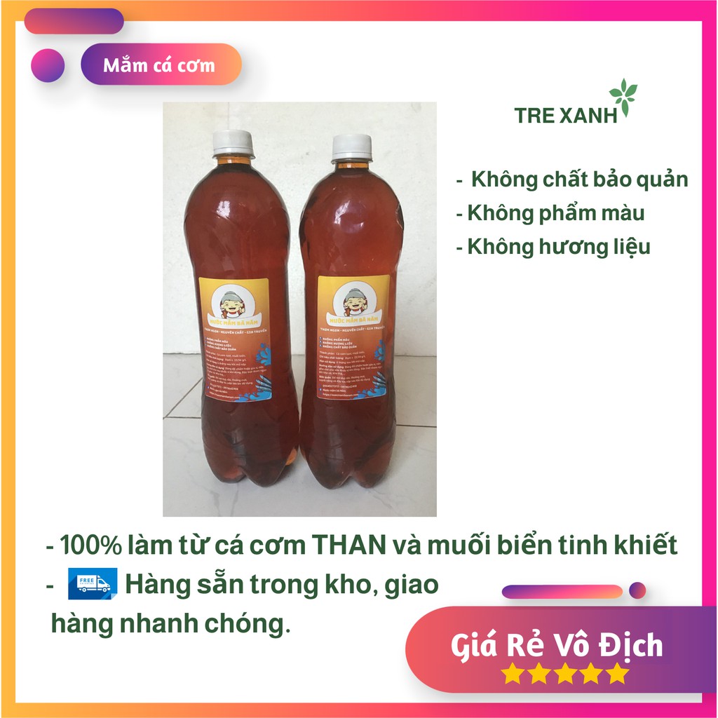 Nước mắm cá cơm Bà Năm truyền thống thủ công nguyên chất 24 độ đạm