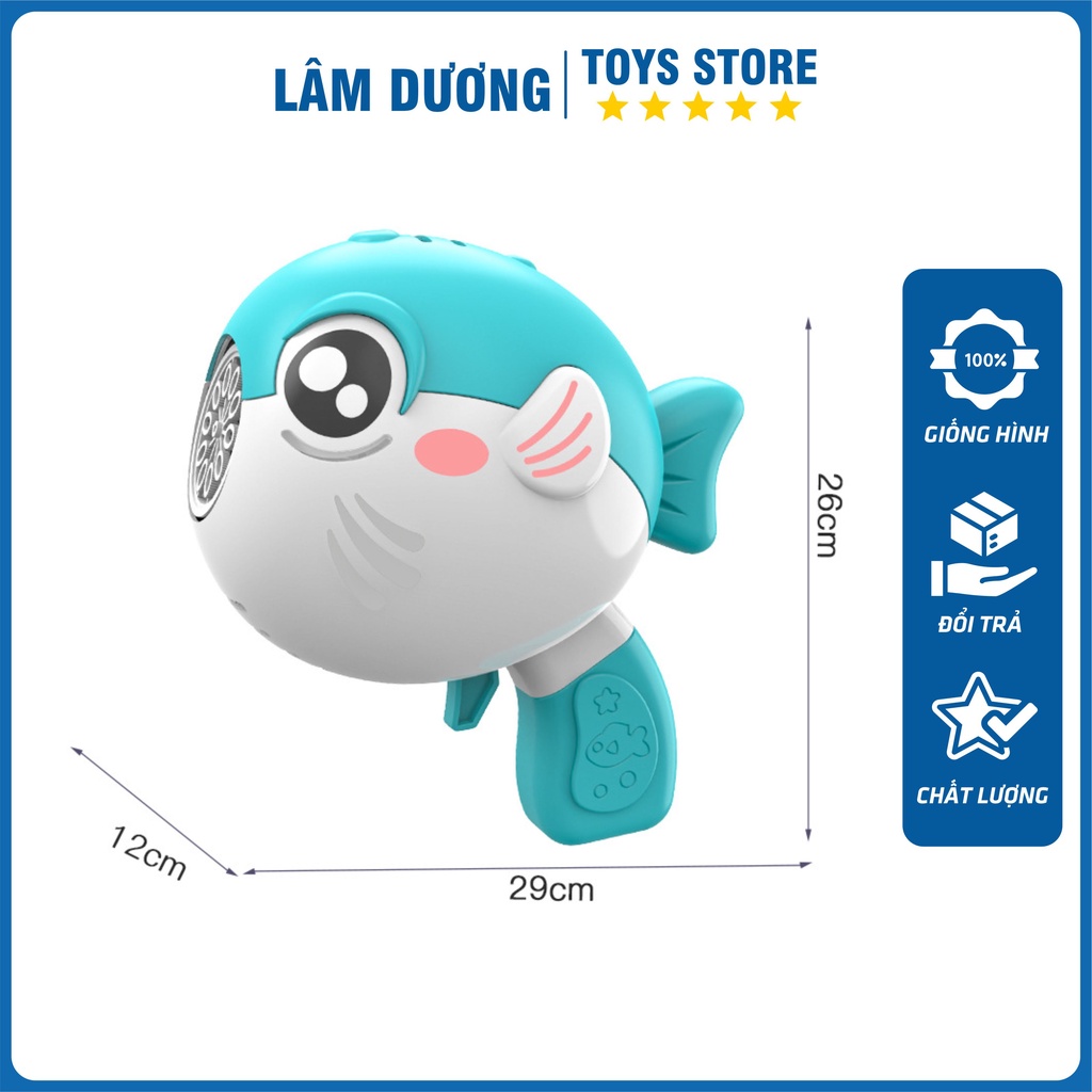 Súng bắn bong bóng cá heo 10 nòng cho bé - Súng máy phun thổi bong bóng xà phòng hình cá heo đồ chơi trẻ em ngoài trời