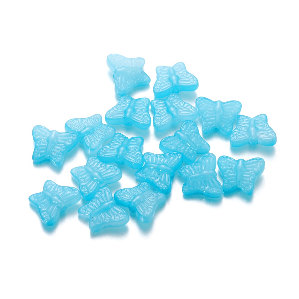 ST.KUNKKA 10 phụ kiện trang sức mặt dây chuyền thủy tinh hình bướm 15*12mm