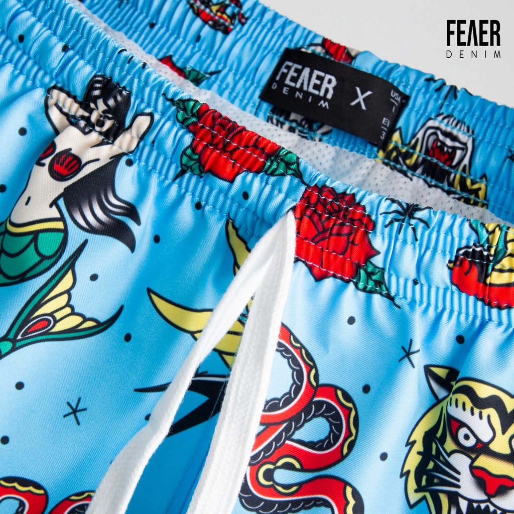 Quần short nam ngắn họa tiết Fastenning 100% chất lụa chéo thoáng mát, ít nhăn - FEAER DENIM | BigBuy360 - bigbuy360.vn