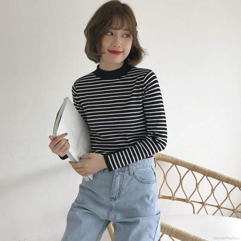 [Baywellfashion]Áo len cổ lọ dài tay phong cách Hàn Quốc trẻ trung dành cho nữ | BigBuy360 - bigbuy360.vn