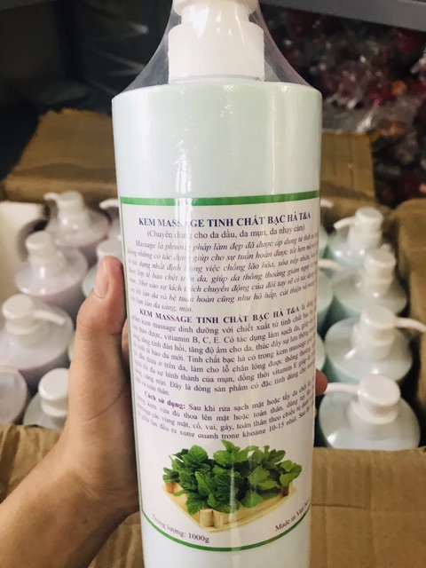 [ 1000ml - CAO CẤP] Kem massage mặt spa trà xanh, bạc hà, hoa hồng, da mụn ,da dầu, trắng da | BigBuy360 - bigbuy360.vn