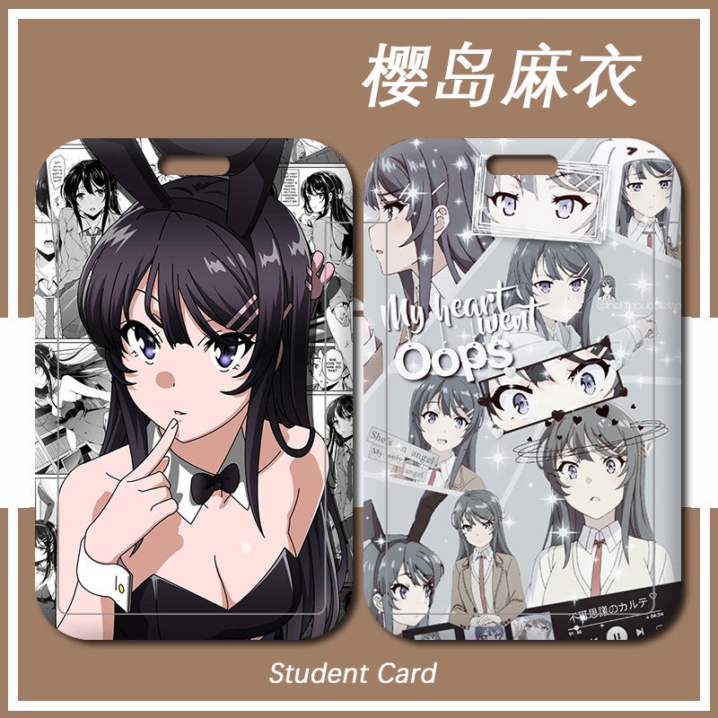 Sakurajima Mai Card Holder Rascal Does Not Dream of Bunny Girl Senpai New Passport Holder Student Custom Anime Bus Card Protective Case Transparent Cute Senior Sister Lanyard Name Tag Bunny Girl
