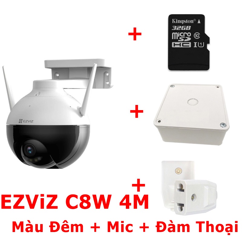Camera ngoài trời wifi ezviz C8C , C8W , C8PF  Quad HD 2K + Full HD 1080P xoay 360 còi hú báo động bằng AI , có màu đêm