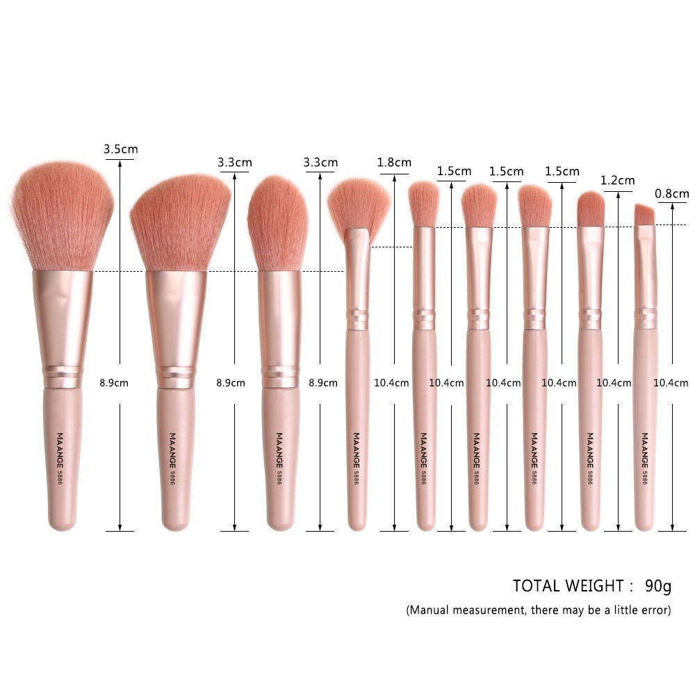 Set 9 cọ trang điểm MAGEFY lông siêu mềm nhỏ gọn đánh phấn mắt chất lượng cao