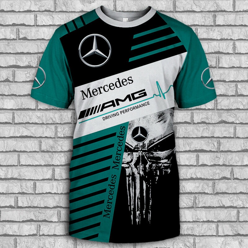 Áo Thun Nam In Hình Đầu Lâu 3D Mercedes-AMG Size S-5XL