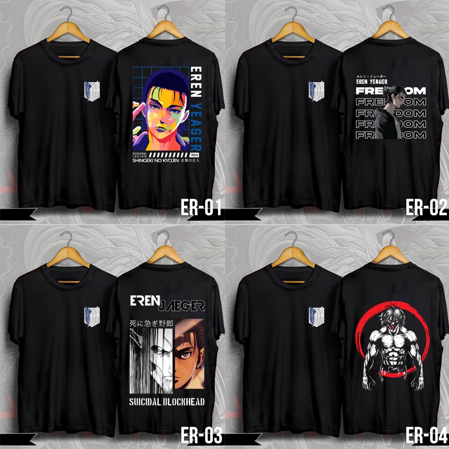 Áo thun Eren Yeager Attack on Titan, áo phông attack on titan thun cotton 4 chiều mẫu mới cực đẹp