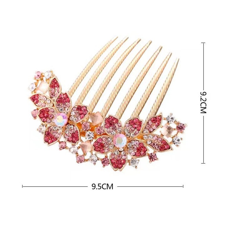Trâm Cài Tóc Hình Hoa Đính Đá Nhiều Màu Sắc Bằng Kim Loại Thời Trang Cho Nữ