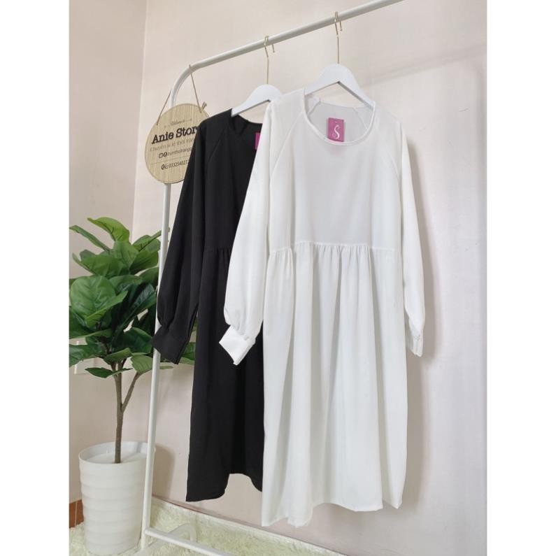 Váy Babydoll Tay Phồng, Đầm Nữ Trơn Dáng Xòe 2 Màu ,babydoll, SIÊU XINH | BigBuy360 - bigbuy360.vn