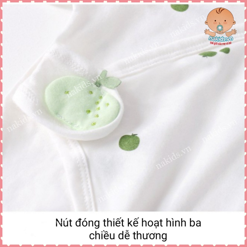 Body Dài Tay Cho Bé Sơ Sinh Đến 10kg 100% Cotton FREESHIP Bộ Liền Thân Hàng Quảng Châu Họa Tiết Trái Cây Đáng Yêu