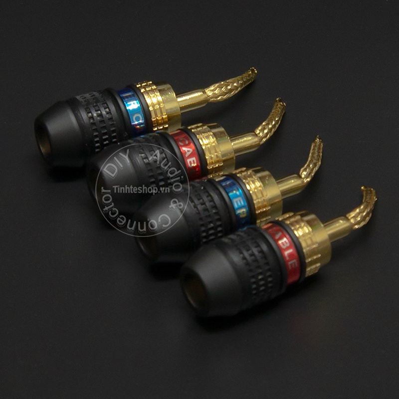 Giắc mỏ chim mềm nhân đồng 24K 2.5mm cắm cho Loa Âm ly 4 chiếc