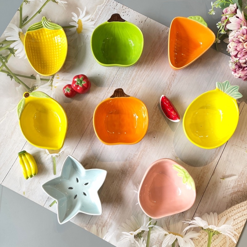 Bát Ăn Cơm Chén Bát Sứ Ăn Dặm Decor Hoa Quả 200-250ml Phong Cách Bắc Âu